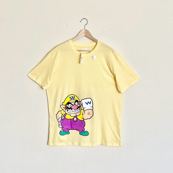 NEW Nintendo Super Mario Wario Graphic Yellow T Shirt Adult L, XL - Picture 1 of 9